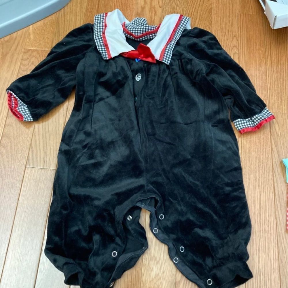 Vintage Infant 90s Style Velvet Outfit Onesie